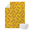 Yellow Hot Dog Pattern Print Blanket