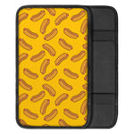 Yellow Hot Dog Pattern Print Car Center Console Cover