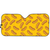 Yellow Hot Dog Pattern Print Car Sun Shade
