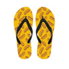 Yellow Hot Dog Pattern Print Flip Flops