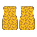 Yellow Hot Dog Pattern Print Front Car Floor Mats