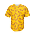 Yellow Hot Dog Pattern Print Men's Baseball Jersey