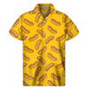 Yellow Hot Dog Pattern Print Men's Short Sleeve Shirt