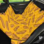 Yellow Hot Dog Pattern Print Pet Car Back Seat Cover