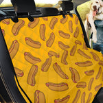 Yellow Hot Dog Pattern Print Pet Car Back Seat Cover