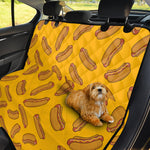 Yellow Hot Dog Pattern Print Pet Car Back Seat Cover