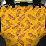 Yellow Hot Dog Pattern Print Pet Car Back Seat Cover