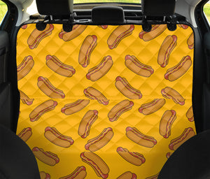 Yellow Hot Dog Pattern Print Pet Car Back Seat Cover