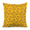 Yellow Hot Dog Pattern Print Pillow Cover
