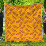 Yellow Hot Dog Pattern Print Quilt