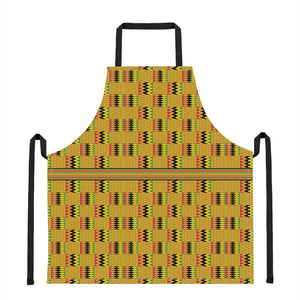 Yellow Kente Pattern Print Apron