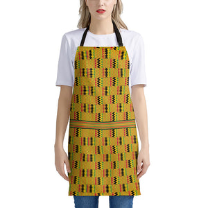 Yellow Kente Pattern Print Apron