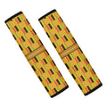 Yellow Kente Pattern Print Car Seat Belt Covers