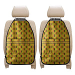 Yellow Kente Pattern Print Car Seat Organizers