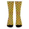 Yellow Kente Pattern Print Crew Socks