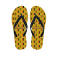 Yellow Kente Pattern Print Flip Flops