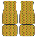 Yellow Kente Pattern Print Front and Back Car Floor Mats