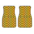 Yellow Kente Pattern Print Front Car Floor Mats