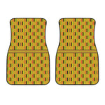 Yellow Kente Pattern Print Front Car Floor Mats