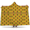 Yellow Kente Pattern Print Hooded Blanket