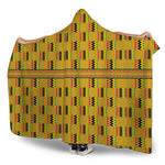 Yellow Kente Pattern Print Hooded Blanket