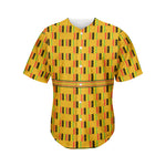 Yellow Kente Pattern Print Men's Baseball Jersey