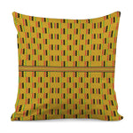 Yellow Kente Pattern Print Pillow Cover