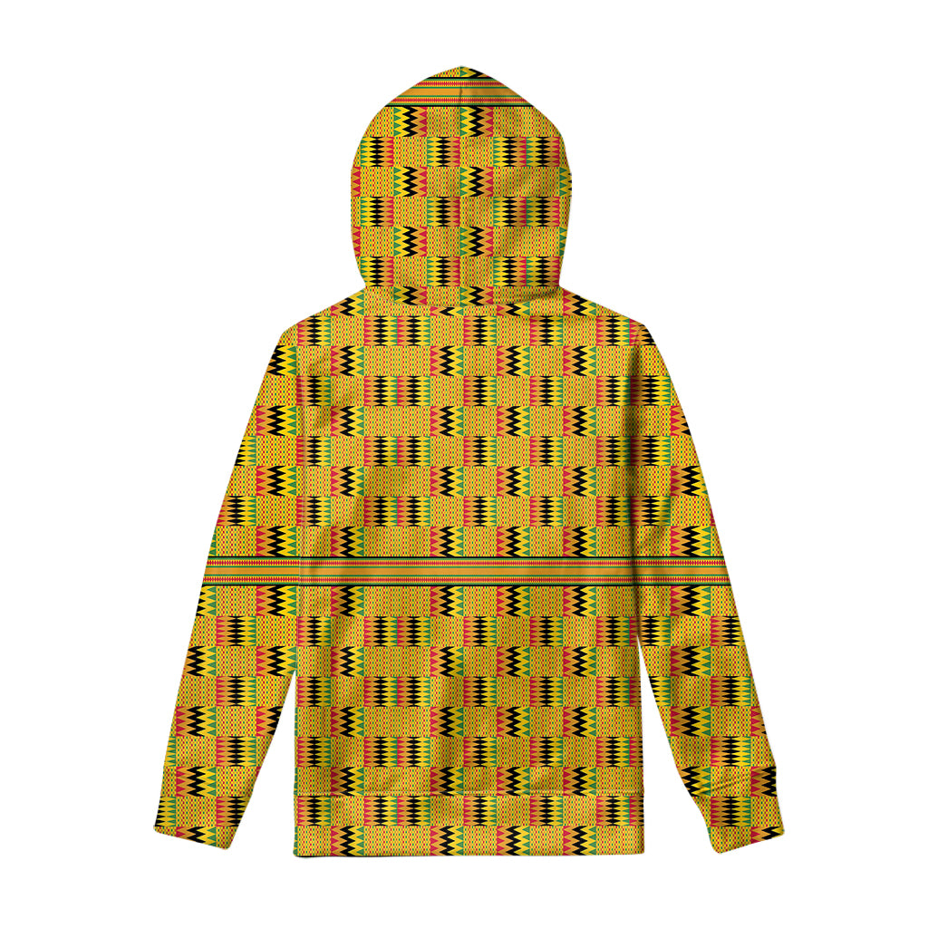 Yellow Kente Pattern Print Pullover Hoodie