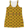 Yellow Kente Pattern Print Women's Racerback Tank Top