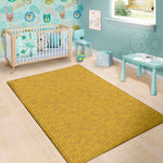 Yellow Knitted Pattern Print Area Rug