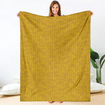 Yellow Knitted Pattern Print Blanket