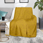 Yellow Knitted Pattern Print Blanket