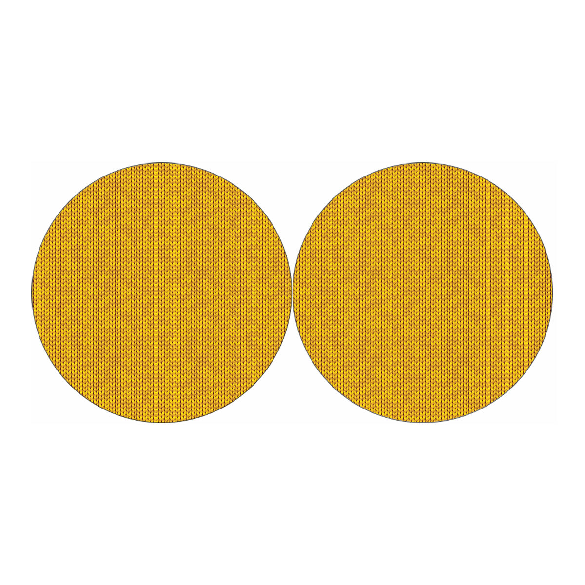 Yellow Knitted Pattern Print Car Coasters