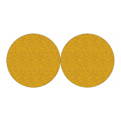 Yellow Knitted Pattern Print Car Coasters
