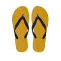 Yellow Knitted Pattern Print Flip Flops