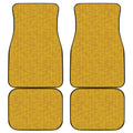 Yellow Knitted Pattern Print Front and Back Car Floor Mats