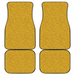 Yellow Knitted Pattern Print Front and Back Car Floor Mats