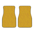 Yellow Knitted Pattern Print Front Car Floor Mats