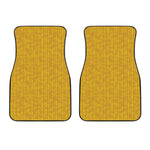 Yellow Knitted Pattern Print Front Car Floor Mats