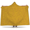 Yellow Knitted Pattern Print Hooded Blanket