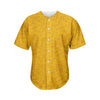 Yellow Knitted Pattern Print Men's Baseball Jersey