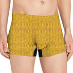 Yellow Knitted Pattern Print Men's Boxer Briefs