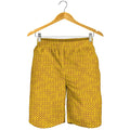Yellow Knitted Pattern Print Men's Shorts