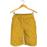 Yellow Knitted Pattern Print Men's Shorts