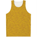 Yellow Knitted Pattern Print Men's Tank Top
