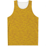 Yellow Knitted Pattern Print Men's Tank Top