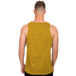 Yellow Knitted Pattern Print Men's Tank Top