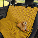 Yellow Knitted Pattern Print Pet Car Back Seat Cover
