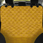 Yellow Knitted Pattern Print Pet Car Back Seat Cover