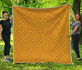 Yellow Knitted Pattern Print Quilt